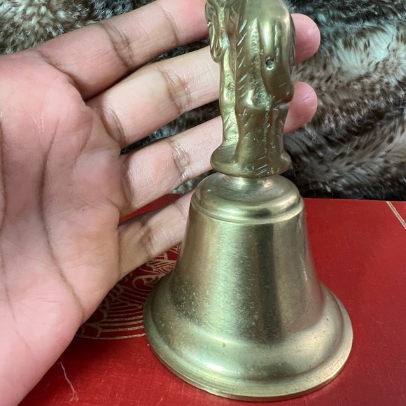 Elephant Handle Brass Bell Trumpeting Elephant With Trunk Raised,shelf Decor - Picture 5 of 7